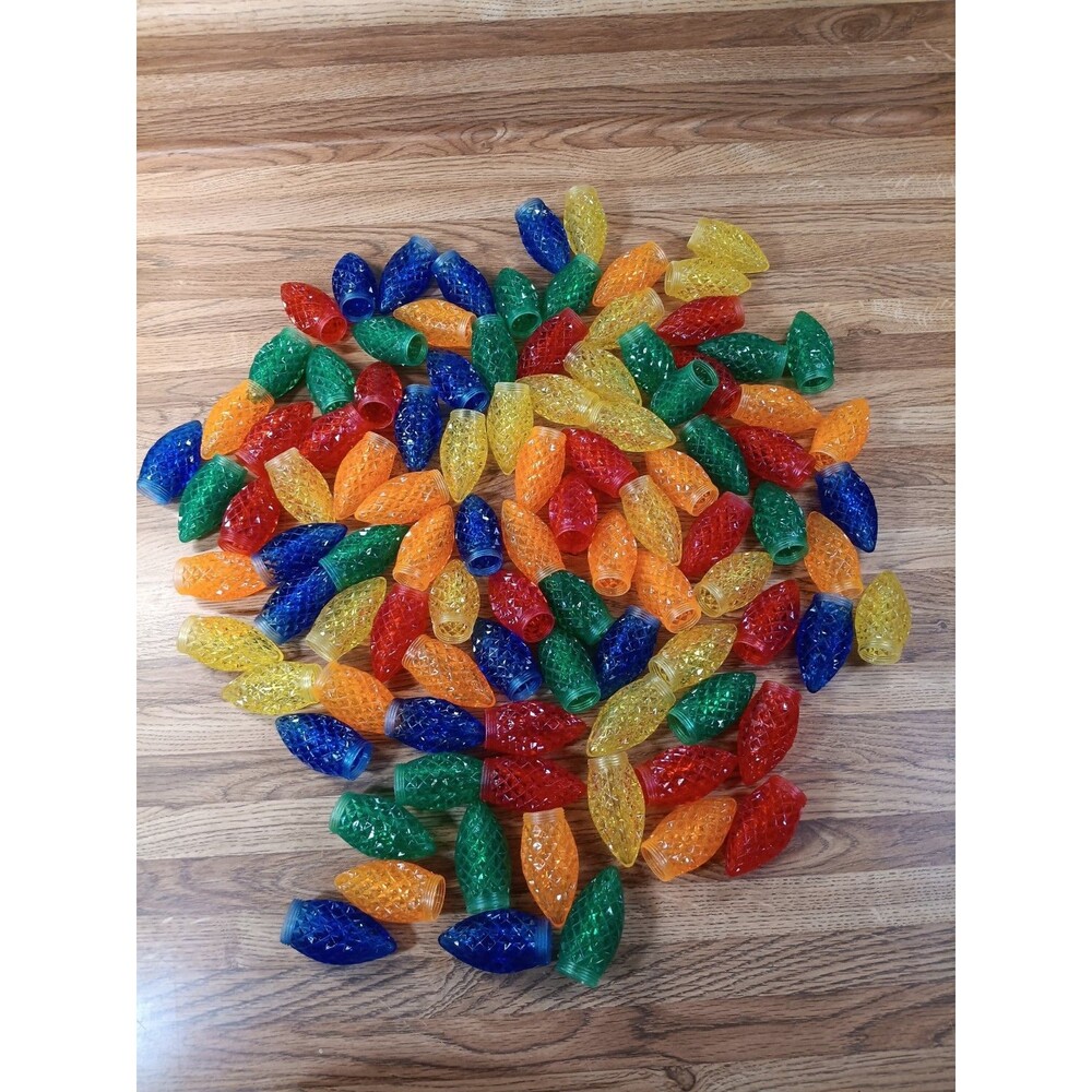 Huge Lot Of 98 Christmas Light Covers Twist On